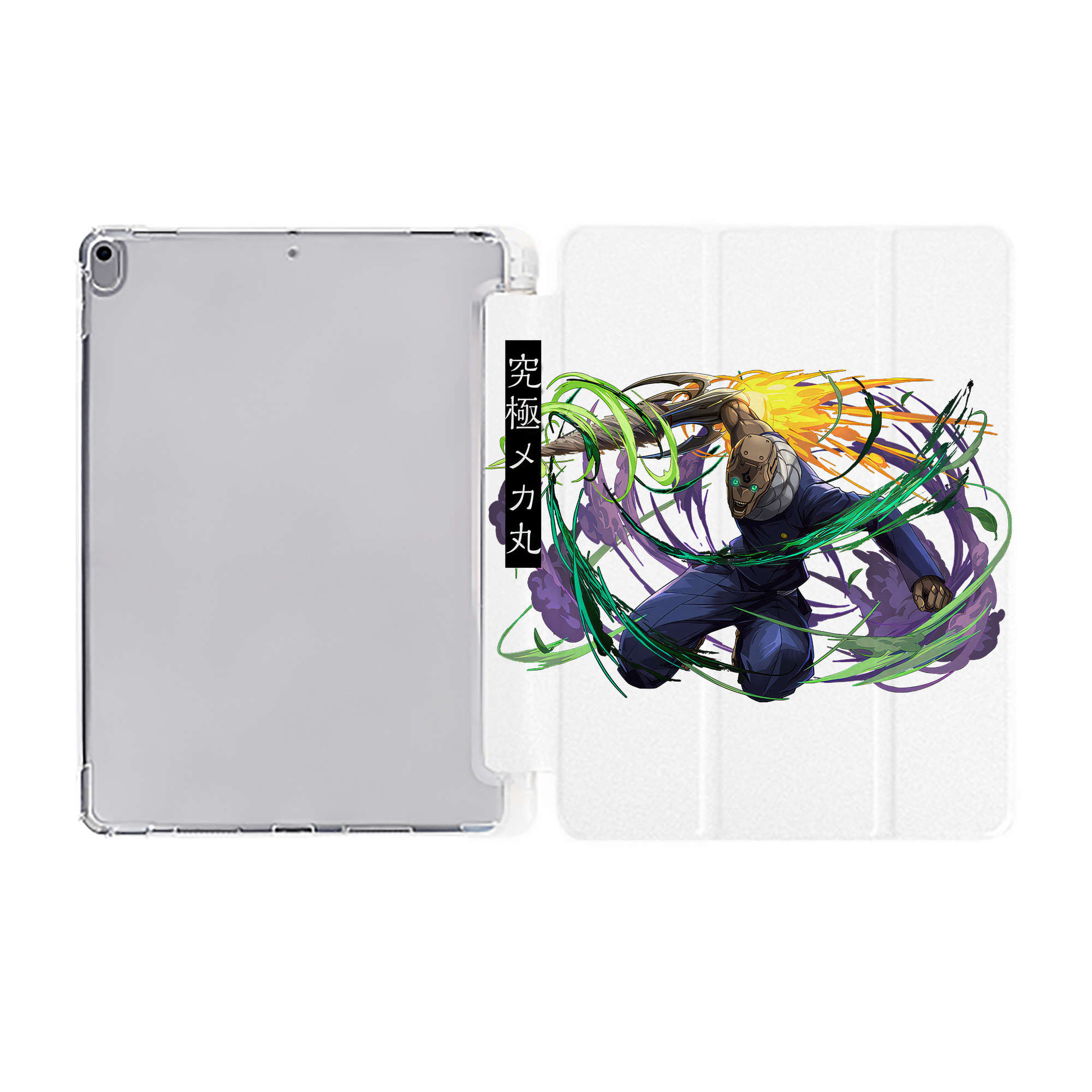 （画像用） 呪術廻戦 Jujutsu Kaisen IPad ケース ペン収納付き 三つ折りスタンド PUレザー×シリコン 対応機種9.5/10.5/10.9インチ
